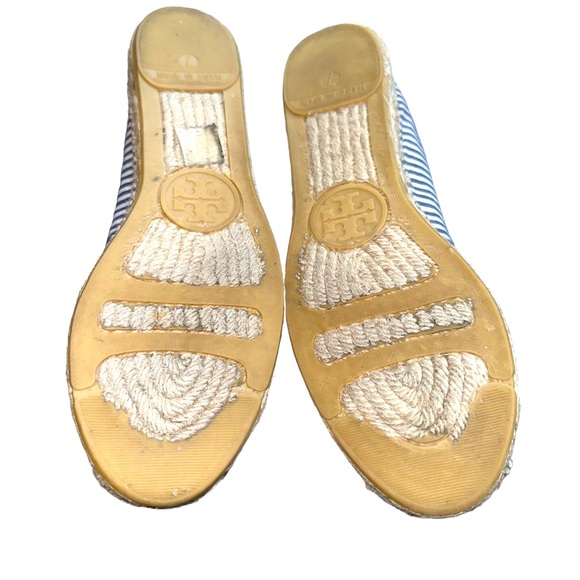 Tory Burch - Embellished blue/white striped Espadrilles, size 7 - Picture 8 of 12